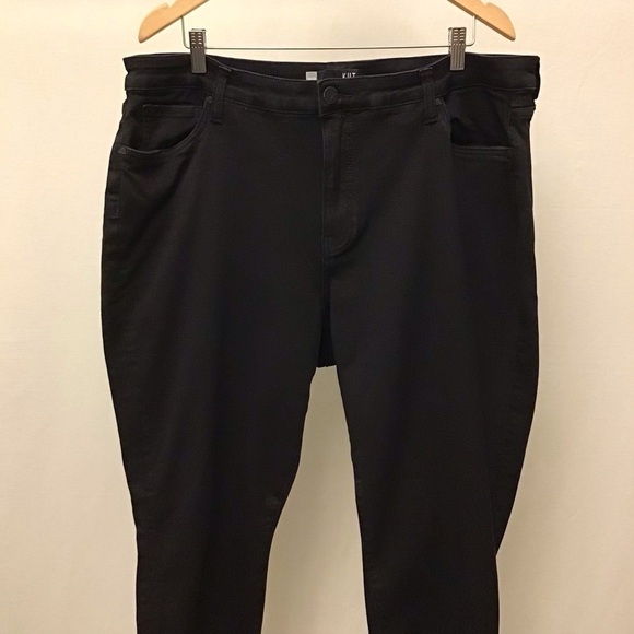 Kut From The Kloth 20W Donna High Rise Ankle Skinny Women’s Jeans Black Frayed - Picture 4 of 12